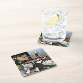 Modern Voeg je fotocollage Dusty Red toe Kartonnen Onderzetters (Insitu)