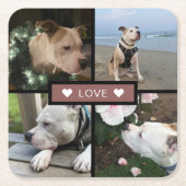 Modern Voeg je fotocollage Dusty Red toe Kartonnen Onderzetters (Voorkant)