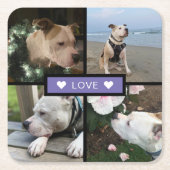 Modern Voeg je fotocollage Paarse toe Kartonnen Onderzetters (Voorkant)