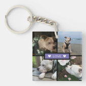 Modern Voeg je fotocollage Paarse toe Sleutelhanger (Voorkant)