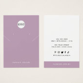 Modern Voeg je logo Ketting Earring Display kaart (Voorkant /achterkant)