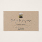 Modern Voeg je Logo Kraft Artwork Care Kaart toe (Achterkant)