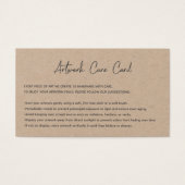 Modern Voeg je Logo Kraft Artwork Care Kaart toe (Voorkant)