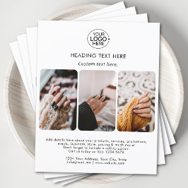 Modern Voeg je Logo typografie toe Fotogrid Wit Flyer