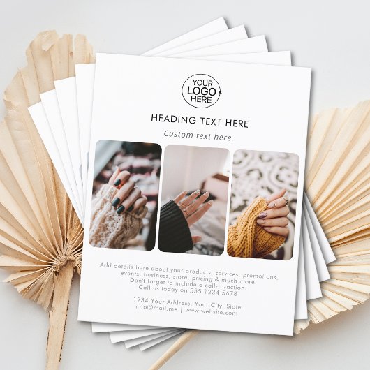 Modern Voeg je Logo typografie toe Fotogrid Wit Flyer