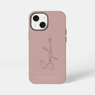 Modern Voeg Jouw naam stijlvol Roos toe iPhone 13 Mini Hoesje