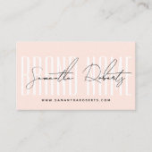 Modern voeg merk elegant blush roze toe visitekaartje (Voorkant)