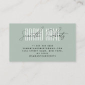 Modern voeg merk elegant munt toe visitekaartje (Achterkant)