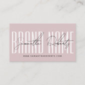 Modern voeg merk elegant roze toe visitekaartje (Voorkant)