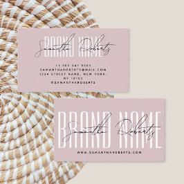 Modern voeg merk elegant roze toe visitekaartje