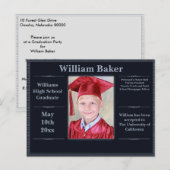 Modern Voeg uw foto toe Afstuderen fotokaart Uitnodiging Briefkaart (Voorkant / Achterkant)