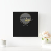 MODERN VOEG UW LOGO BUSINESS COMPANY MERK BLACK TO VIERKANTE KLOK (Huis)