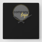 MODERN VOEG UW LOGO BUSINESS COMPANY MERK BLACK TO VIERKANTE KLOK (Voorkant)