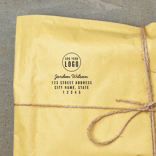 Modern Voeg uw Logo-script en vet adres toe Zelfinktende Stempel