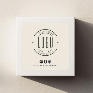 Modern voeg uw logo toe kleine onderneming sociale vierkante sticker