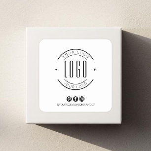 Modern voeg uw logo toe kleine onderneming sociale vierkante sticker