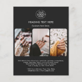 Modern Voeg uw Logo typografie Photo Grid Zwart Flyer (Voorkant)