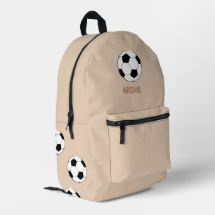 Modern Voetbal Football Gepersonaliseerd Beige Bedrukte Rugzak