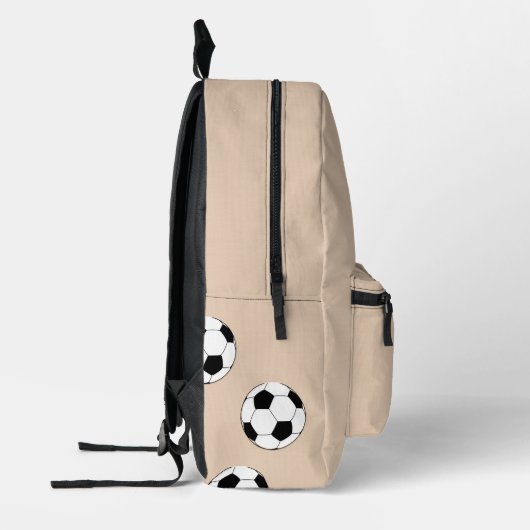 Modern Voetbal Football Gepersonaliseerd Beige Bedrukte Rugzak (Links)