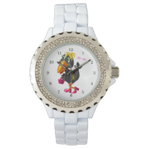 Modern Vogel Grappig horloge