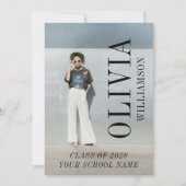 Modern volledig foto verticaal naam Afstuderen Aankondiging (Voorkant)