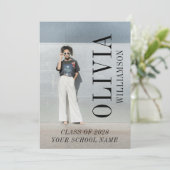 Modern volledig foto verticaal naam Afstuderen Aankondiging (Staand voorkant)