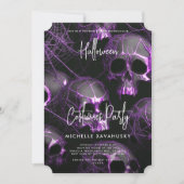 Modern Volwassen Halloween Party Zwart Paarse sche Kaart (Voorkant)