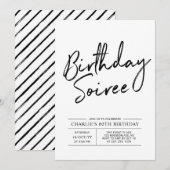 Modern Volwassen Verjaardagsfeest / Soiree Uitnodi Kaart (Voorkant / Achterkant)