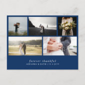 Modern voor altijd dankbaar | Marine Blauw Trouwfo Briefkaart (Voorkant)