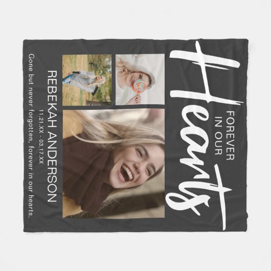 Modern voor altijd in ons hart | Memorial Fleece Deken (Voorkant (Horizontaal))