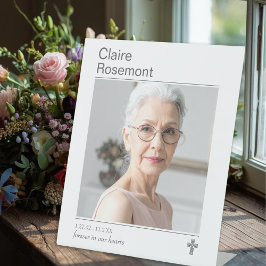 Modern Voor Altijd in Onze Harten Funeral Pedestal Reclamebord Met Voetstuk