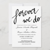 Modern voor altijd maken we een kalligrafie-bruilo kaart (Voorkant)