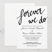 Modern voor altijd maken we een kalligrafie-bruilo kaart (Voorkant / Achterkant)