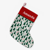 Modern voor bosbomen Patroon Custom Christmas Kleine Kerstsok (Voorkant (Hangend))