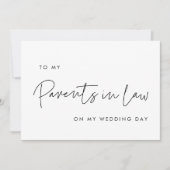 Modern Voor mijn ouders in de wet trouwdagkaart Kaart (Voorkant)