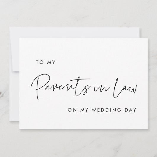 Modern Voor mijn ouders in de wet trouwdagkaart Kaart (Voorkant)