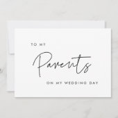 Modern Voor mijn ouders op mijn trouwdagkaart Kaart (Voorkant)