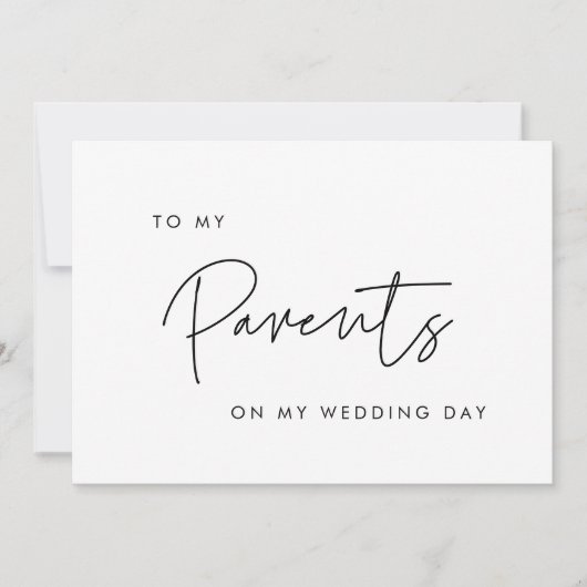 Modern Voor mijn ouders op mijn trouwdagkaart Kaart (Voorkant)