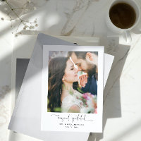 Modern voorbij Grateful Script 2 Photo Wedding