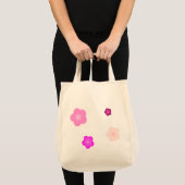 Modern voorjaar aqua verloop paarse bloemenpatroon tote bag (Voorkant (product))