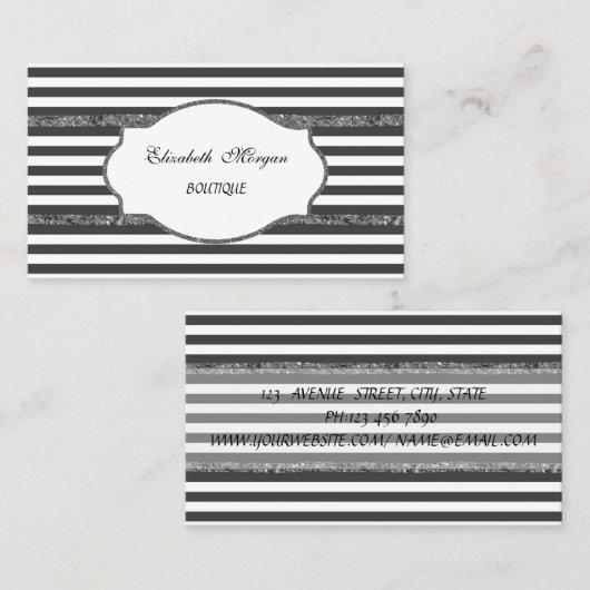 Modern voorlopig gestreept visitekaartje (Voorkant / Achterkant)