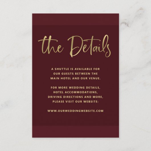 Modern voorstel | Gedetailleerde gegevens over de  Informatiekaartje (Voorkant)