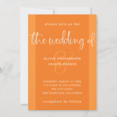 Modern voorstel | Oranje huwelijk in Papaya Kaart (Voorkant)