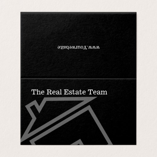 Modern vouwgemaakt ontwerp van onroerend goed visitekaartje (Buitenkant ongevouwen)