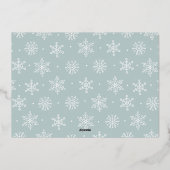 Modern Vreedzaam Script Ice Blue Foto Folie Feestdagenkaart (Achterkant)