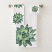 Modern vriendelijk groen Succulent Plant op wit Bad Handdoek (Insitu)