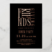 Modern Vriendschapsdiner Folie Uitnodiging (Voorkant)