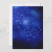 Modern Vrijgezellenfeest blauw hart Bokeh Kaart (Achterkant)