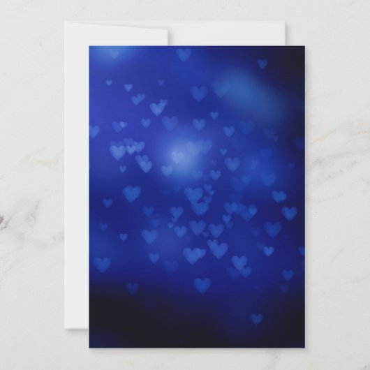 Modern Vrijgezellenfeest blauw hart Bokeh Kaart (Achterkant)