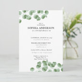 Modern Vrijgezellenfeest Botanische Eucalyptus Boh Kaart (Staand voorkant)